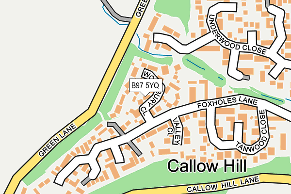 B97 5YQ map - OS OpenMap – Local (Ordnance Survey)