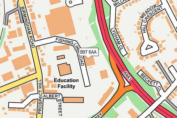 B97 6AA map - OS OpenMap – Local (Ordnance Survey)