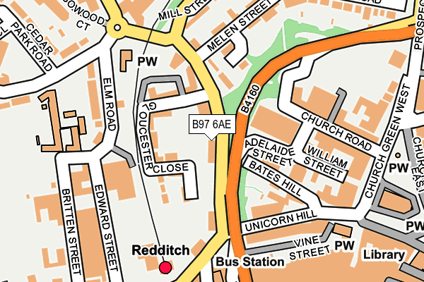 B97 6AE map - OS OpenMap – Local (Ordnance Survey)