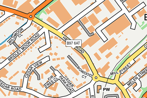 B97 6AT map - OS OpenMap – Local (Ordnance Survey)