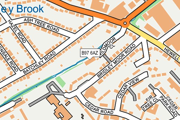 B97 6AZ map - OS OpenMap – Local (Ordnance Survey)