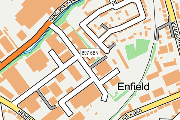 B97 6BN map - OS OpenMap – Local (Ordnance Survey)