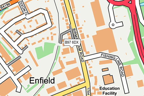 B97 6DX map - OS OpenMap – Local (Ordnance Survey)