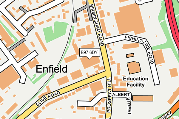 B97 6DY map - OS OpenMap – Local (Ordnance Survey)