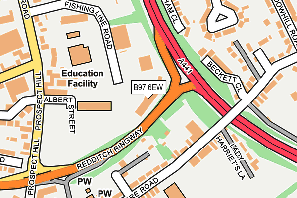 B97 6EW map - OS OpenMap – Local (Ordnance Survey)