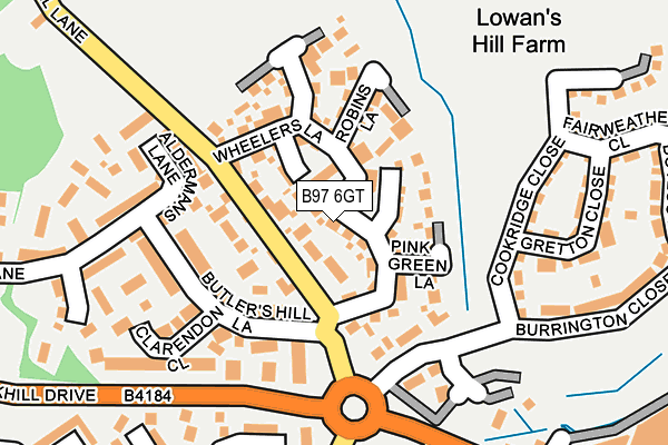 B97 6GT map - OS OpenMap – Local (Ordnance Survey)