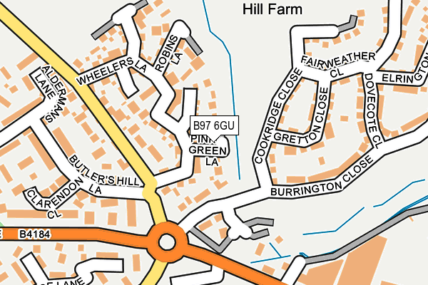 B97 6GU map - OS OpenMap – Local (Ordnance Survey)