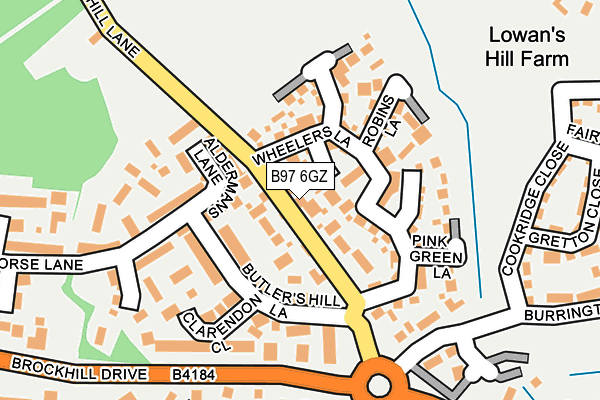 B97 6GZ map - OS OpenMap – Local (Ordnance Survey)