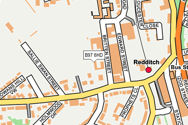 B97 6HD map - OS OpenMap – Local (Ordnance Survey)