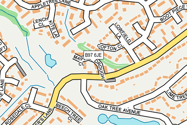 B97 6JE map - OS OpenMap – Local (Ordnance Survey)