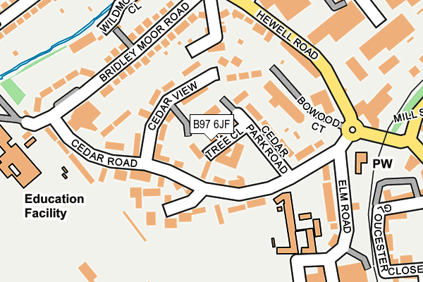 B97 6JF map - OS OpenMap – Local (Ordnance Survey)