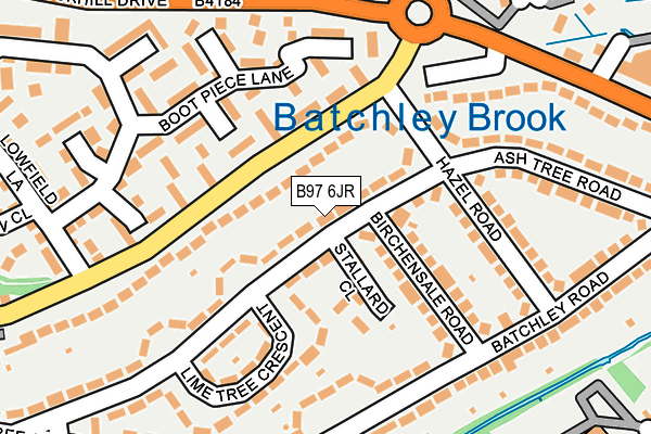 B97 6JR map - OS OpenMap – Local (Ordnance Survey)