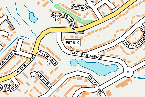 B97 6JX map - OS OpenMap – Local (Ordnance Survey)