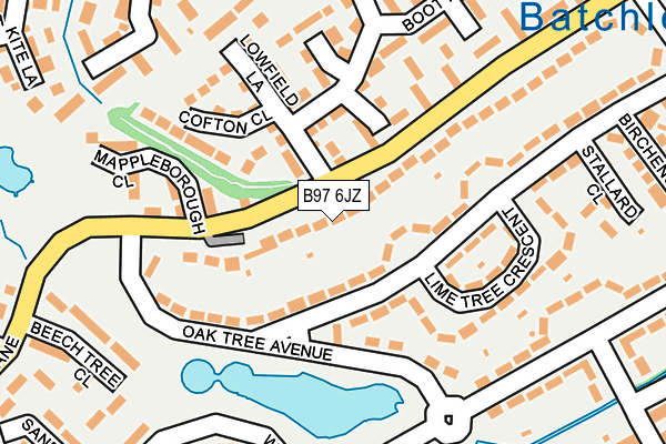 B97 6JZ map - OS OpenMap – Local (Ordnance Survey)