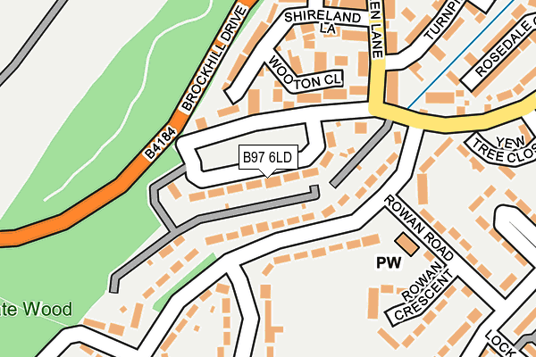 B97 6LD map - OS OpenMap – Local (Ordnance Survey)