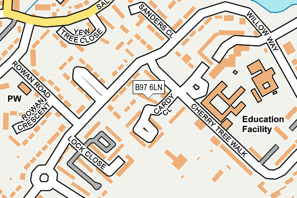 B97 6LN map - OS OpenMap – Local (Ordnance Survey)