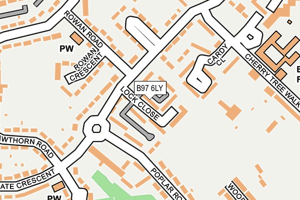 B97 6LY map - OS OpenMap – Local (Ordnance Survey)