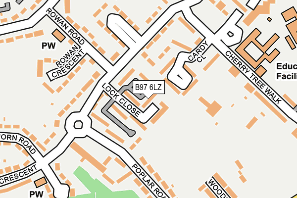 B97 6LZ map - OS OpenMap – Local (Ordnance Survey)