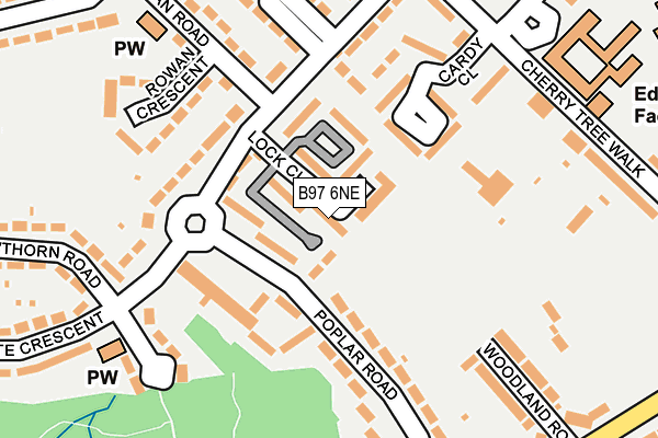 B97 6NE map - OS OpenMap – Local (Ordnance Survey)