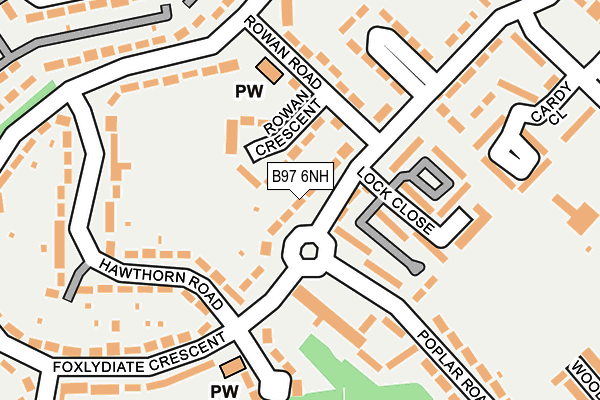 B97 6NH map - OS OpenMap – Local (Ordnance Survey)