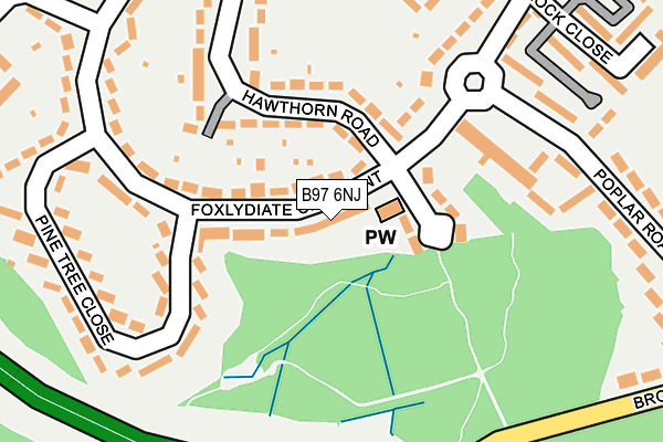 B97 6NJ map - OS OpenMap – Local (Ordnance Survey)