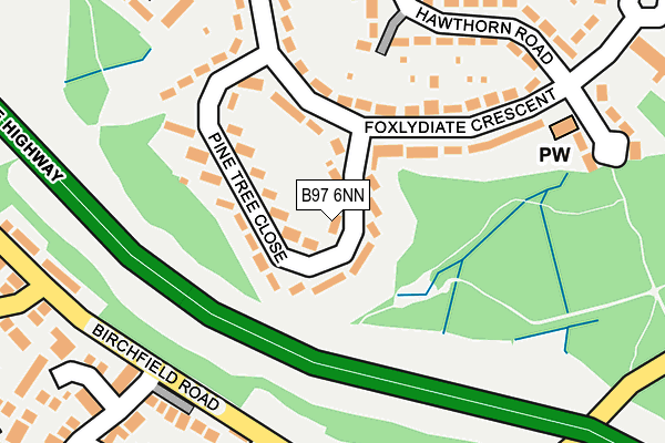 B97 6NN map - OS OpenMap – Local (Ordnance Survey)