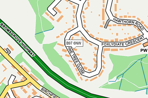 B97 6NW map - OS OpenMap – Local (Ordnance Survey)