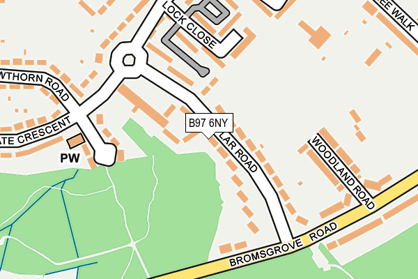 B97 6NY map - OS OpenMap – Local (Ordnance Survey)