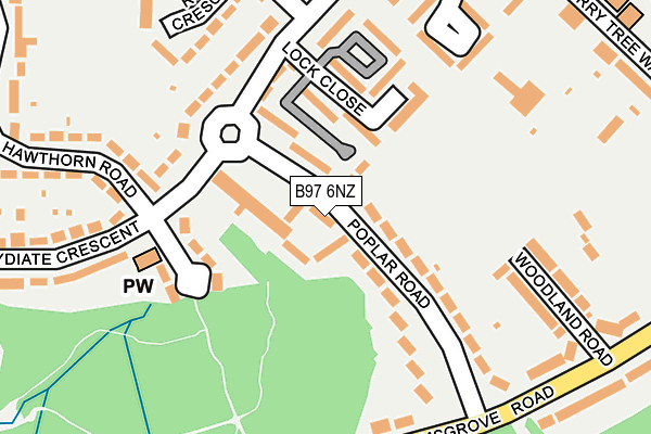 B97 6NZ map - OS OpenMap – Local (Ordnance Survey)