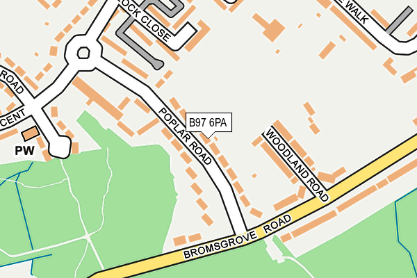 B97 6PA map - OS OpenMap – Local (Ordnance Survey)