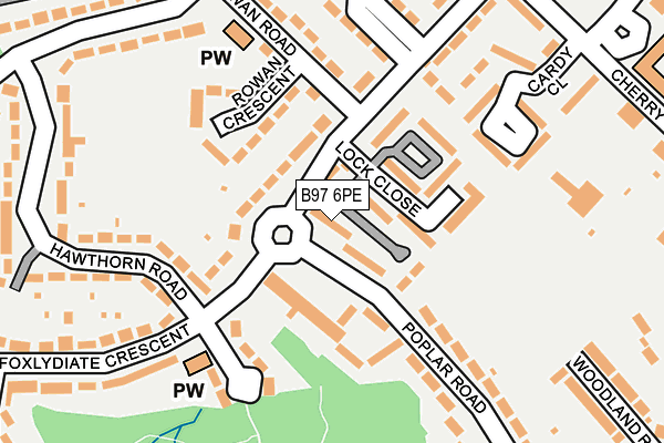 B97 6PE map - OS OpenMap – Local (Ordnance Survey)