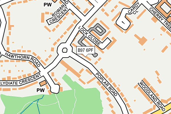 B97 6PF map - OS OpenMap – Local (Ordnance Survey)