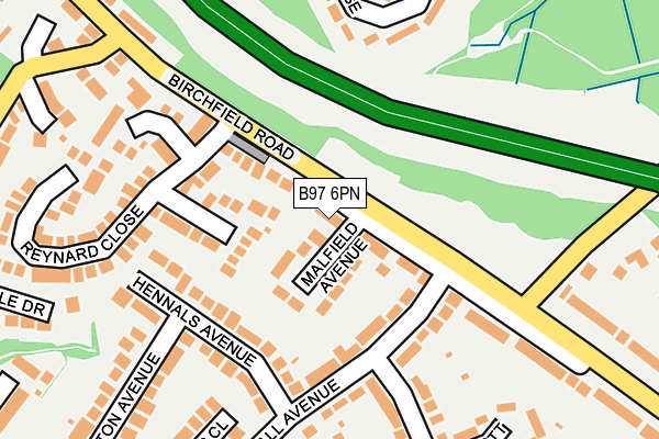 B97 6PN map - OS OpenMap – Local (Ordnance Survey)