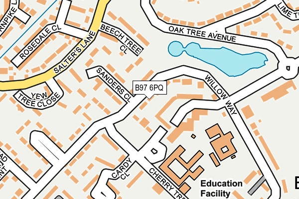 B97 6PQ map - OS OpenMap – Local (Ordnance Survey)