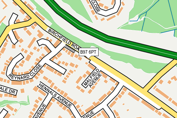 B97 6PT map - OS OpenMap – Local (Ordnance Survey)