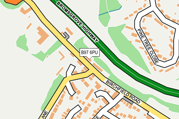 B97 6PU map - OS OpenMap – Local (Ordnance Survey)