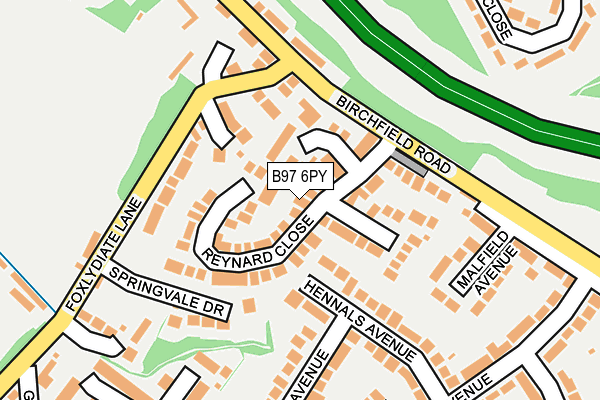 B97 6PY map - OS OpenMap – Local (Ordnance Survey)