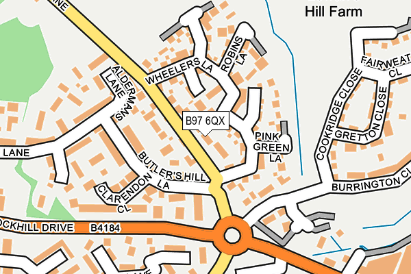 B97 6QX map - OS OpenMap – Local (Ordnance Survey)