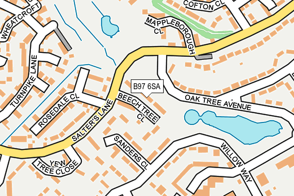 B97 6SA map - OS OpenMap – Local (Ordnance Survey)