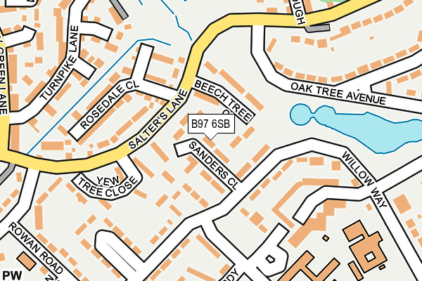 B97 6SB map - OS OpenMap – Local (Ordnance Survey)
