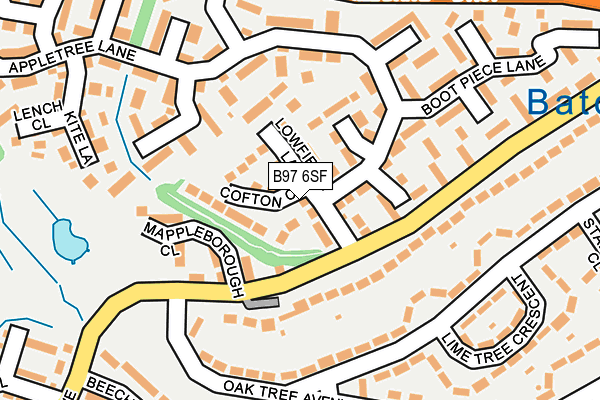 B97 6SF map - OS OpenMap – Local (Ordnance Survey)