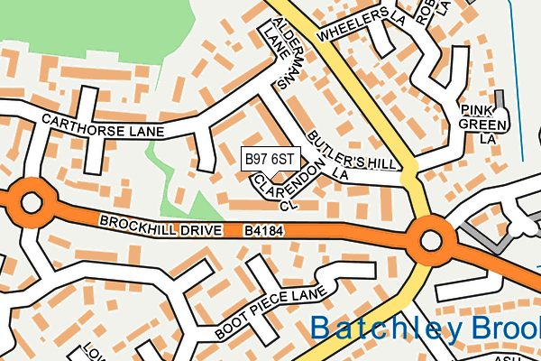 B97 6ST map - OS OpenMap – Local (Ordnance Survey)