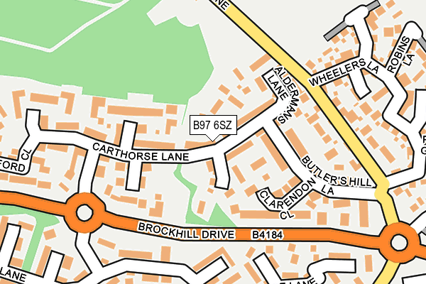 B97 6SZ map - OS OpenMap – Local (Ordnance Survey)