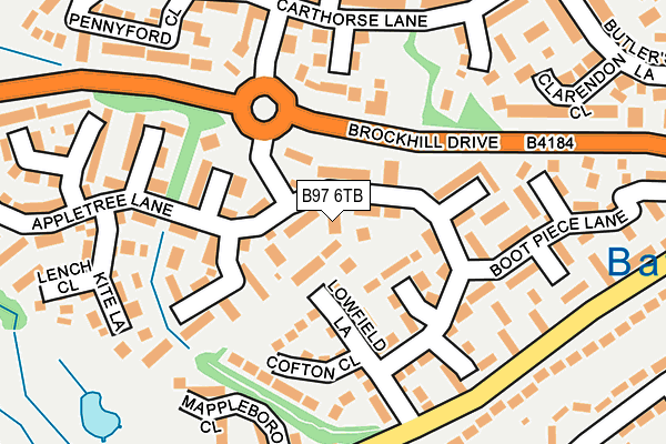 B97 6TB map - OS OpenMap – Local (Ordnance Survey)