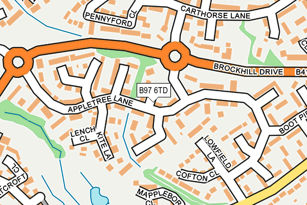 B97 6TD map - OS OpenMap – Local (Ordnance Survey)