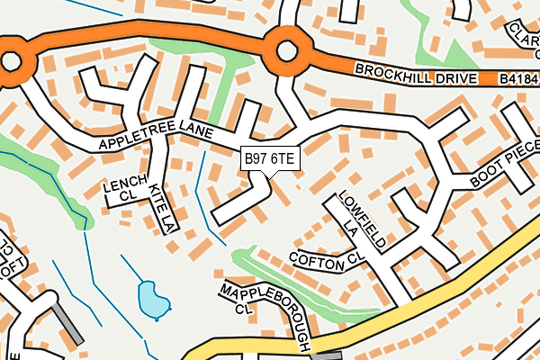 B97 6TE map - OS OpenMap – Local (Ordnance Survey)