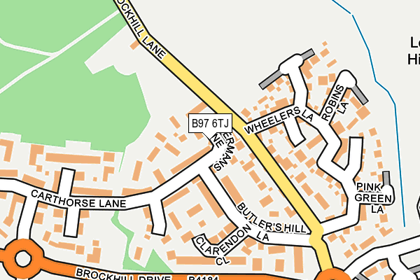 B97 6TJ map - OS OpenMap – Local (Ordnance Survey)