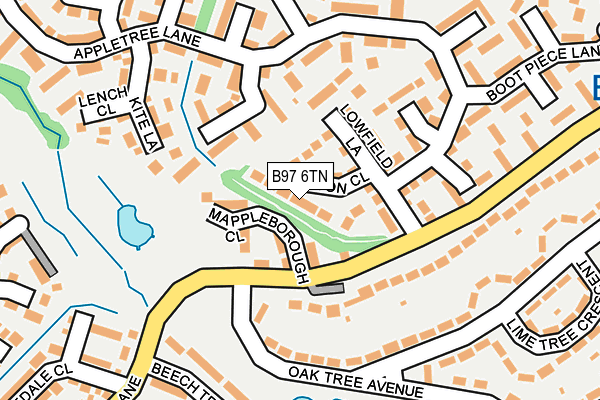 B97 6TN map - OS OpenMap – Local (Ordnance Survey)