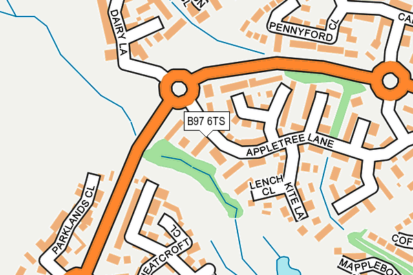 B97 6TS map - OS OpenMap – Local (Ordnance Survey)