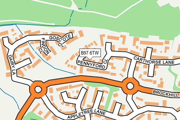 B97 6TW map - OS OpenMap – Local (Ordnance Survey)